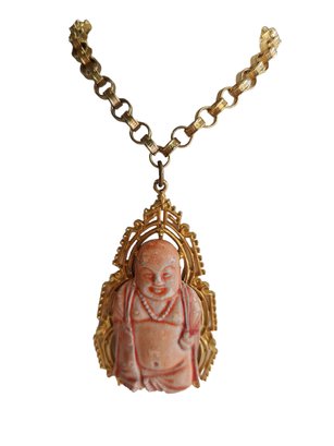 Vintage Signed ART Arthur Pepper Buddha Pendant Necklace (A4150)