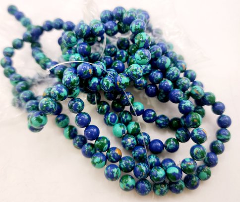 Vintage 8mm Turquoise Matrix Beads (A4311)