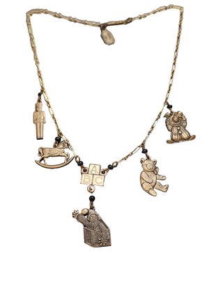 Vintage Piddily Links Teddy Bear Necklace # 6516