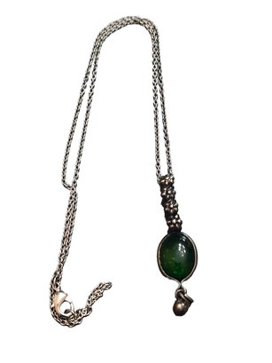 Vintage Glass Pendnat Necklace #6485