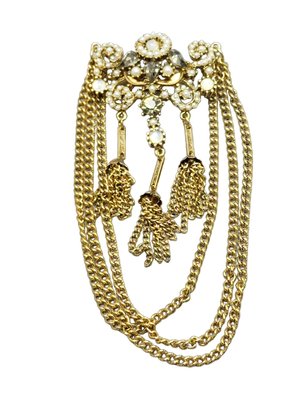 Vintage Jeweled Dangling Brooch Attributed To ART/Florenza (A1141)