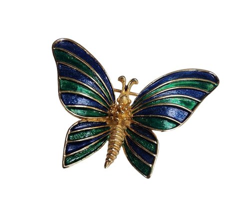 Vintage Signed Boucher 9240P Enamel Butterfly Brooch (A4186)