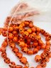 Vintage Howlite Skull Orange Beads (A4312)