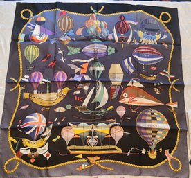 Vintage Hermes Black Voiles De Lumiere Silk Scarf