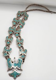 Vintage Old Pawn Navajo Sterling & Turquoise Necklace #5001