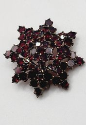 Vintage Bohemian Garnet Brooch Pin