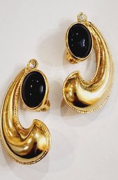 Vintage Signed Carolee Clip On Earrings