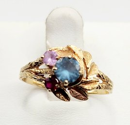 Vintage 10 K Gold Gemstone Ring