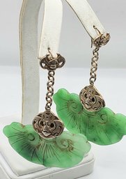 Art Nouveau Green Earrings