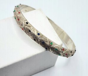 Sterling Silver Hinged Bangle Bracelet