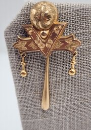 Antique Victorian Low Karat Gold Brooch Pin