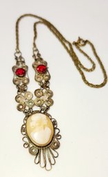 Sterling Silver Cameo Vintage Necklace