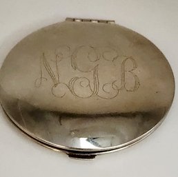 Vintage Engraved Silver Plate Pocket Mirror