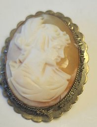 Gold Filled Vintage Cameo Brooch Pin Pendant