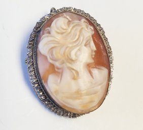 Gold Filled Vintage Cameo Brooch Pin Pendant