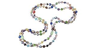 Vintage Multi Color Crystal Necklace