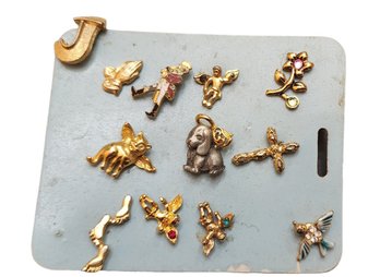 5/6 Very Cool Lot Of 13 Vintage Critter Tie Tack Style Pins 1 Has A Earring Back