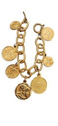 5/11 Vintage Matte Gold Roman Charm Bracelet With Toggle