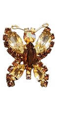 5/41 Vintage Rhinestone Butterfly Brooch