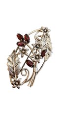 Vintage Signed Sterling Floral Brooch 5/59