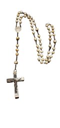 Vintage Faux Pearl Rosary Necklace 5/90