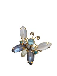 7/8055 Vintage Rhinestone Butterfly Brooch