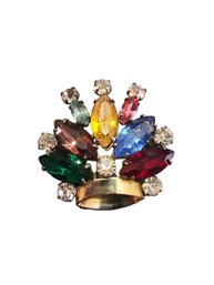 7/8056 Vintage Rhinestone Crown Brooch