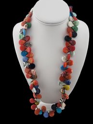 Beautiful Multi Color Art Glass Necklace # 6008