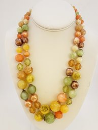 Vintage Acrylic Double Strand Necklace # 6087