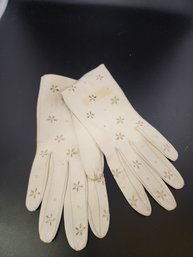 Vintage Leather Kid Glove Eyelit Gloves # 6288