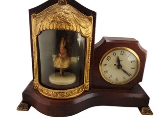 Vintage United Unique Clock With Movable Ballerina # 6361