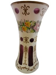 Vintage Bohemian Cased Glass Vase #6391