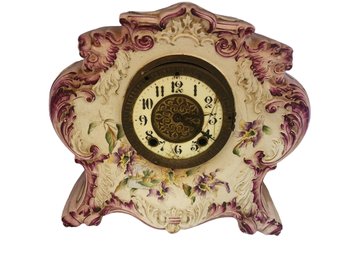 Vintage Porcelain Royal Bonn Style Clock 611 #6407
