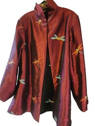Vintage Reversible Embroidered Satin Kimono Jacket