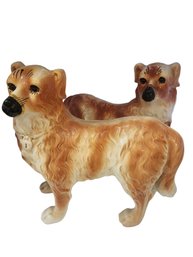 Pair Of Vintage Staffordshire Dog Statues #6401