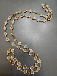 Vintage  36 ' Crystal Necklace #5195 Signed Monet