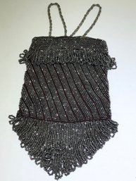 Antique Hand Beaded Flapper Pouch Handbag Purse Bag