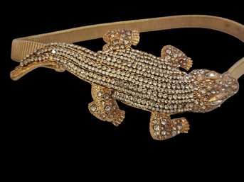 Crazy Heavy Jewel Encrusted Alligator/Crocodile Stretchy Snake Belt (B3)