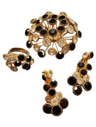 Amazing Vintage Cosmic/Atomic/Sputnik Style Rhinestone Parure Set (A4517)