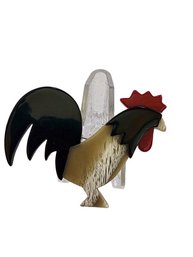 Vintage Signed Lea Stein Paris Rooster Brooch (A4540)