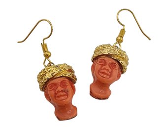 Vintage Kenneth Lane Resin Face Earrings (A4562)