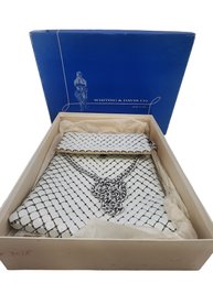 Rare Find Whiting And Davis White Mesh Bag With Original Box! (A4622)