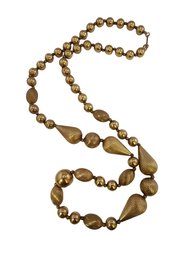 Signed Carole Dauplaise Goldtone Metal Necklace (A5600)