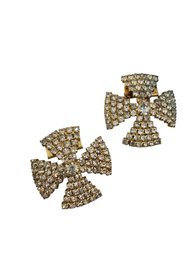 Vintage Rhinestone Cross Shoe Clips (A6856)