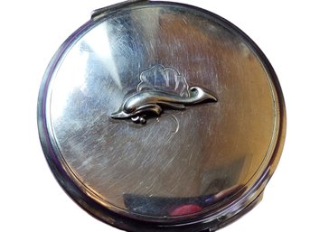 Vintage Signed Georg Jensen Denmark HN 231R Sterling Dolphin Compact (A819)