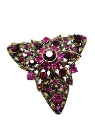 Vintage Sellini Signed Triangle Rhinestone Brooch (A1447)