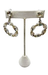 Vintage Beautiful Rhinestone Hoops Earrings (a1449)