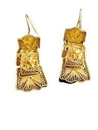 Estate 14KT Gold Cantinelle Earrings (A1759)