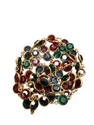 Vintage Multi Color Crystal Loopover Necklace #5182