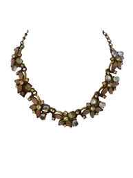 Vintage Givre Glas And Rhinestone Necklace #5222